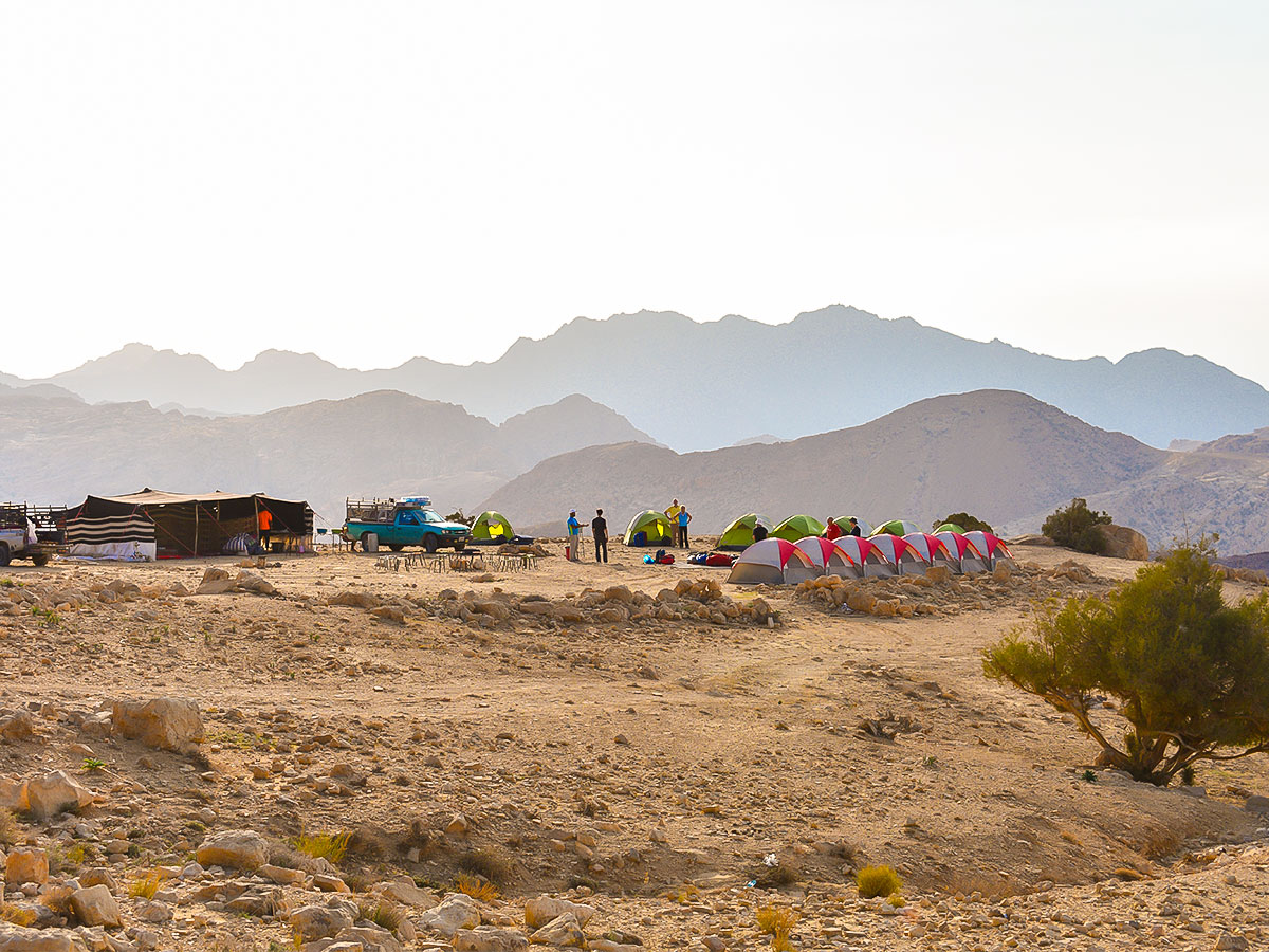 Camp on Dana to Petra Trekking Tour in Jordan