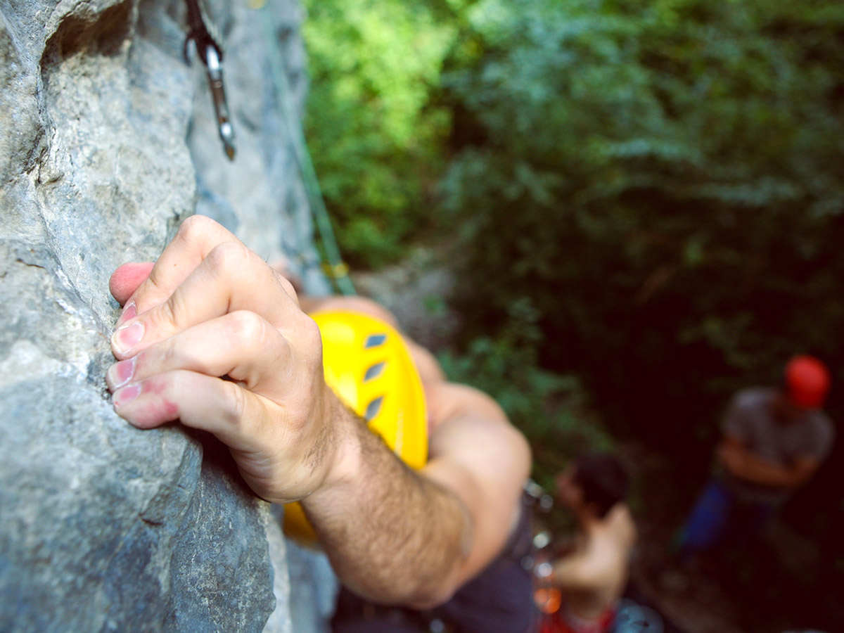 Climbing up on climbing camp in Italian Riviera