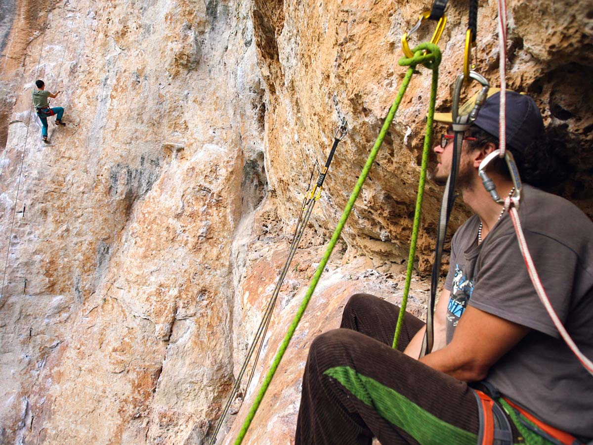 Resting on climbing camp at Gorges du Tarn in France