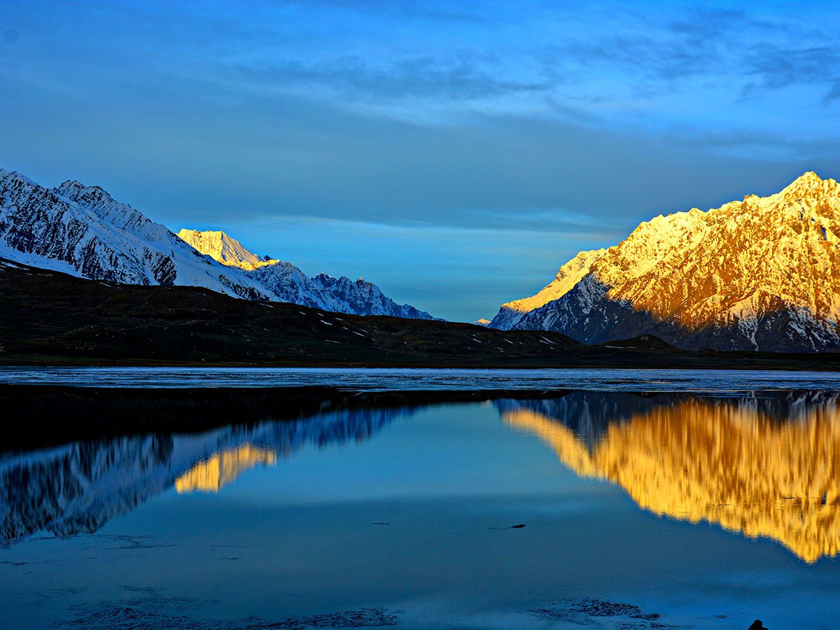 Sunset near Shandur Lake on Chitral Valley Overland Tour in Pakistan