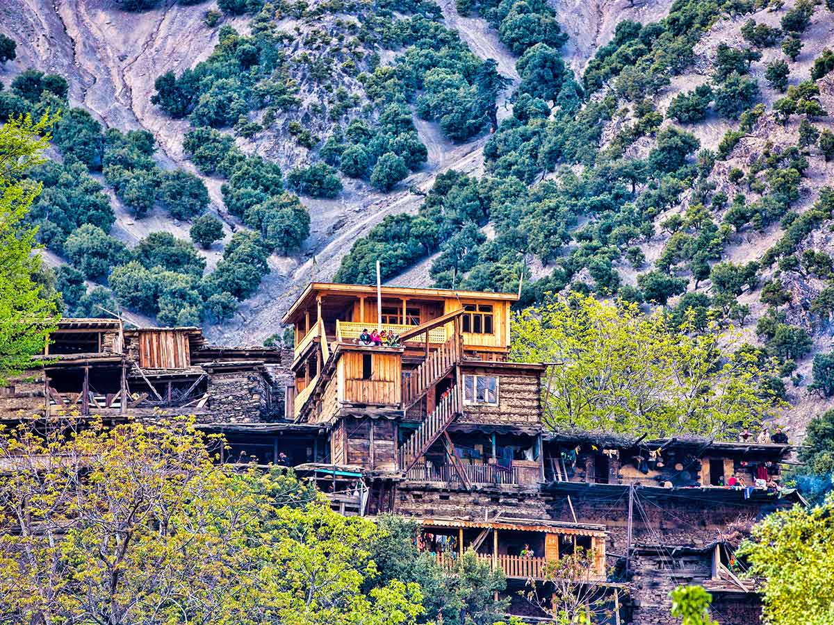 Houses in Kalash Valley on Chitral Valley Overland Tour in Pakistan