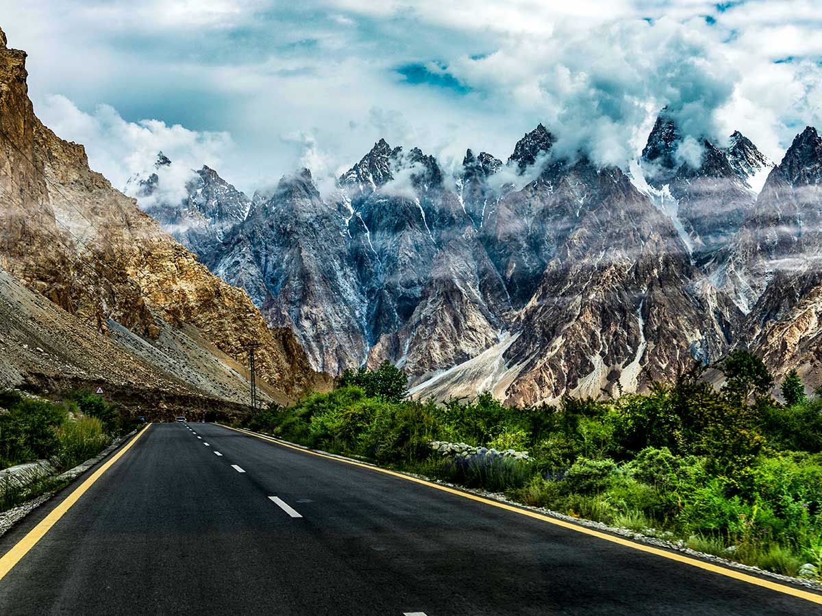 Passu Cones along Karakorum Highway on Hanza Valley Overland Tour in Pakistan