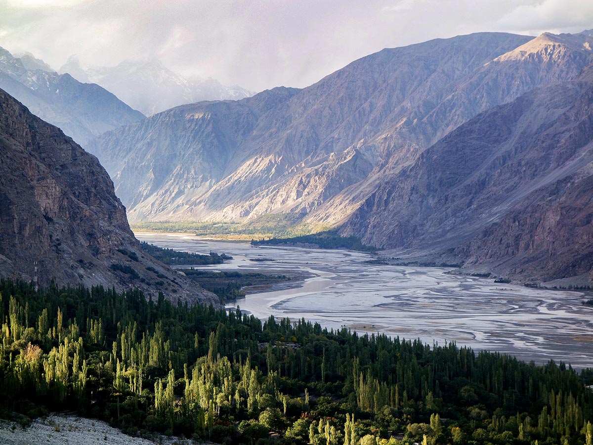 Shyok River and Khaplu Valley on guided Overland Tour in Skardu Valley Pakistan