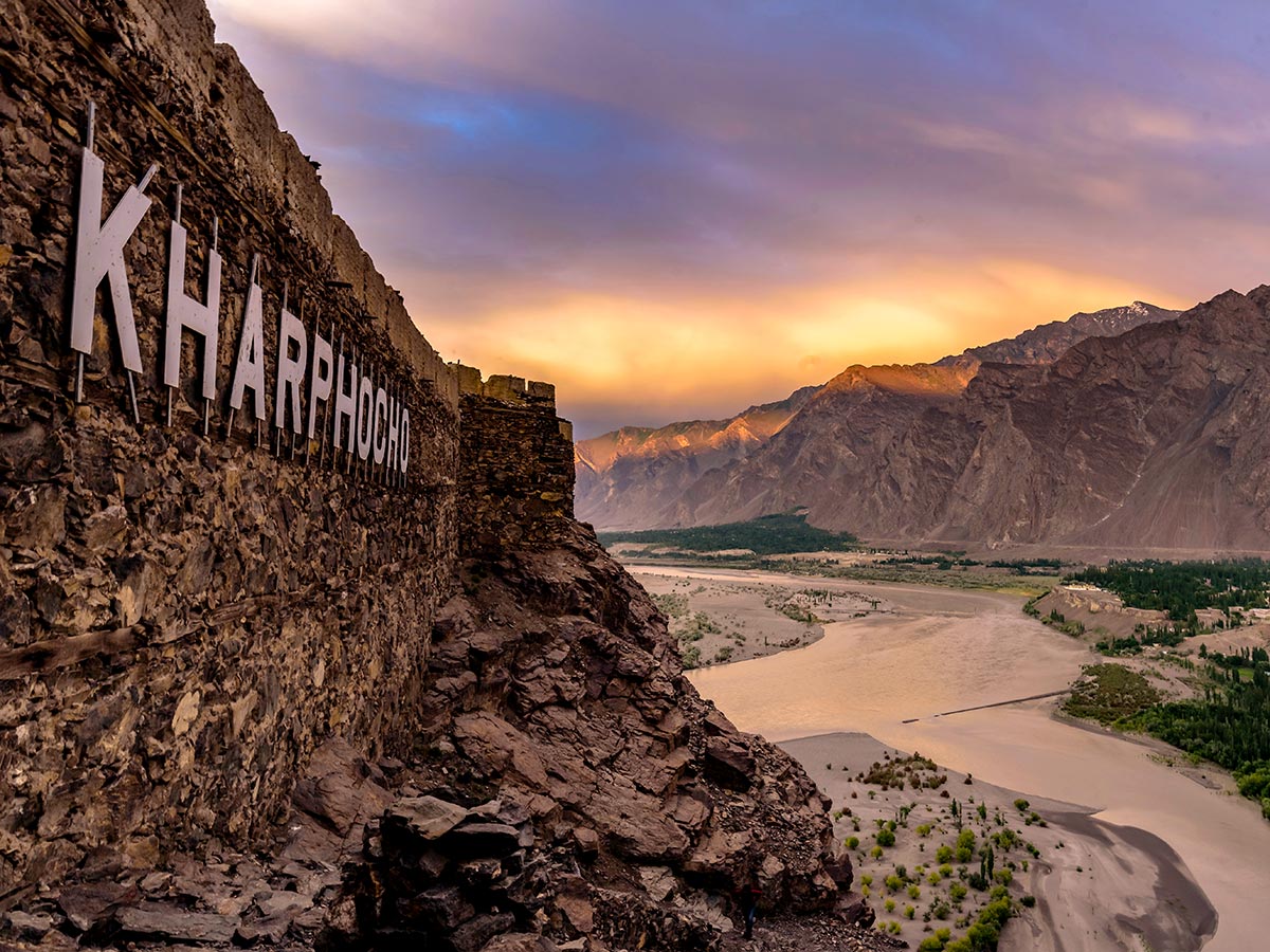 Kharpocho Fort near Indus River on guided Overland Tour in Skardu Valley Pakistan