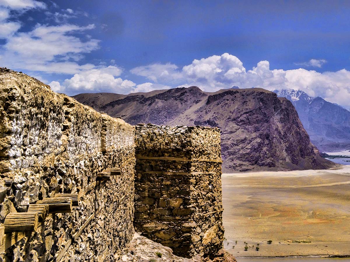 Kharpocho Fort Wall on guided Overland Tour in Skardu Valley Pakistan