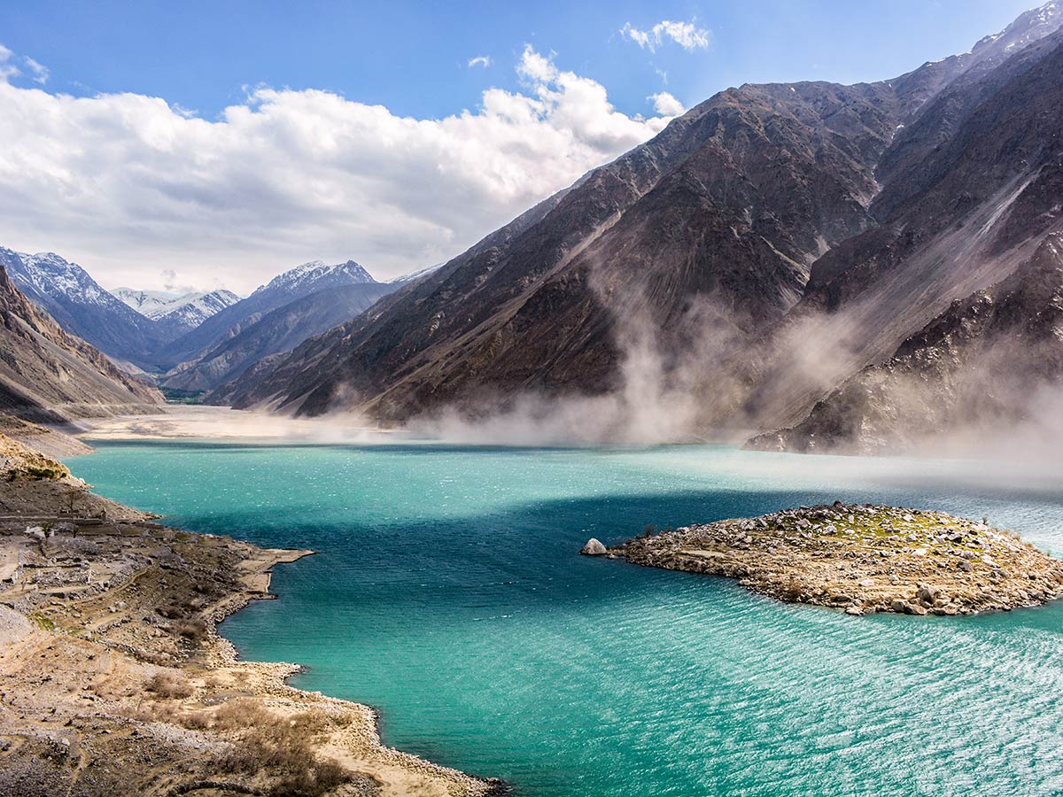 Satpara Lake on guided Overland Tour in Skardu Valley Pakistan