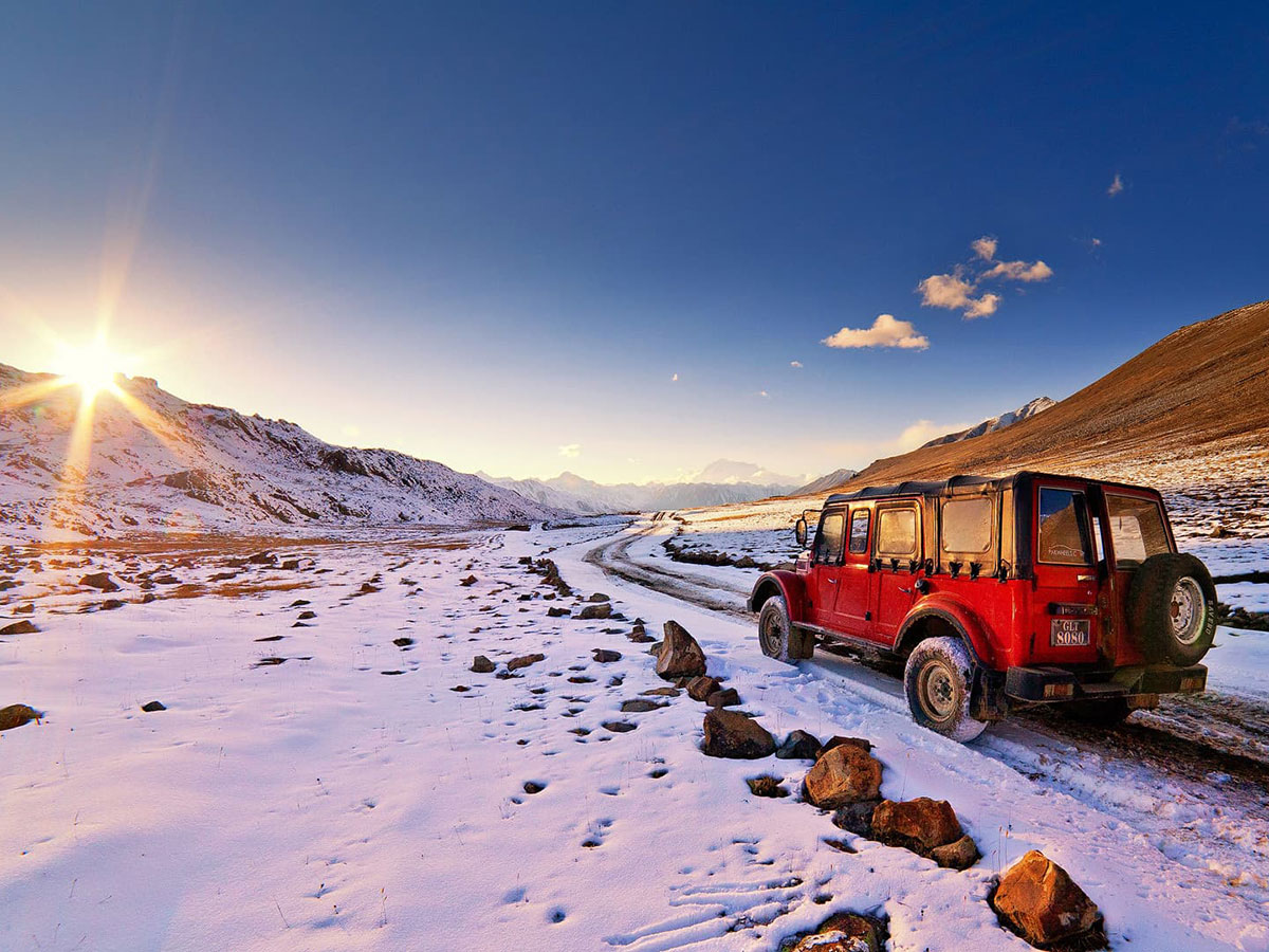 Autumn snow and vehicle guided Overland Tour in Skardu Valley Pakistan