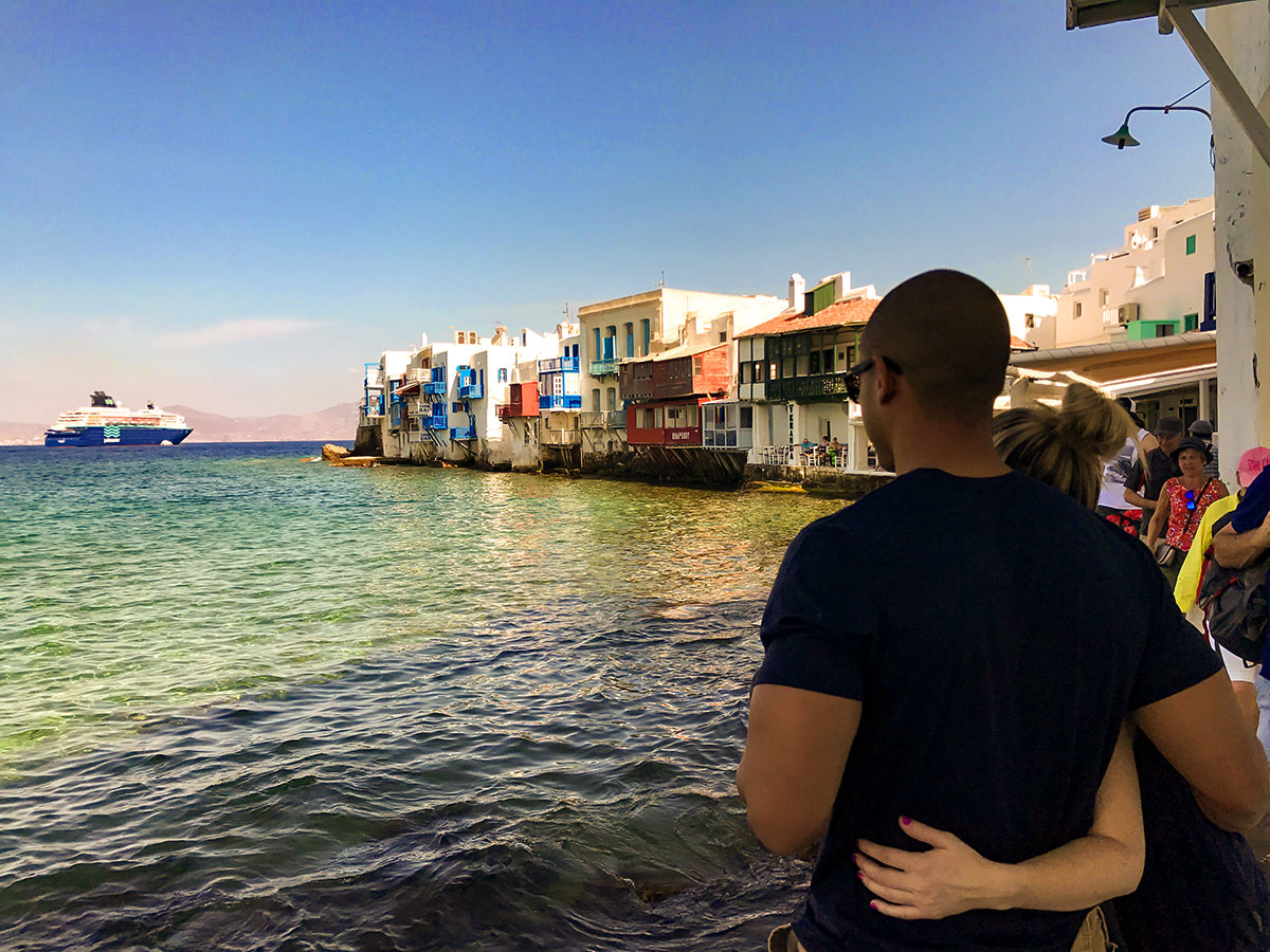 Taking a break at a seaside village in Greece