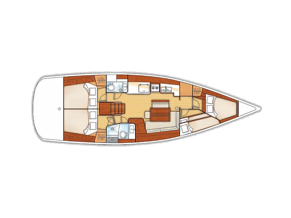 Layout of the Victoria 46 Beneteau