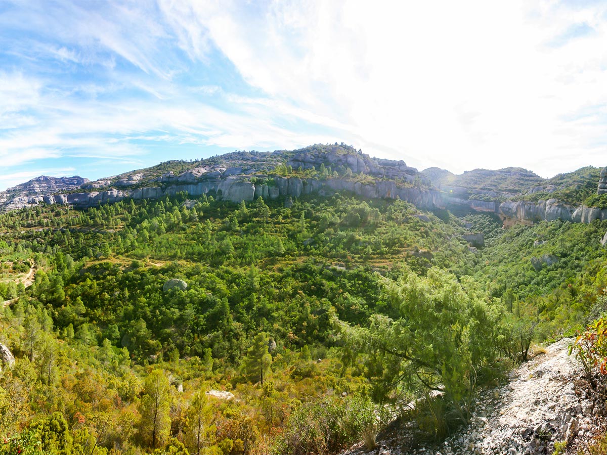 Beautiful views from rock climbing tour in Margalef, Spain