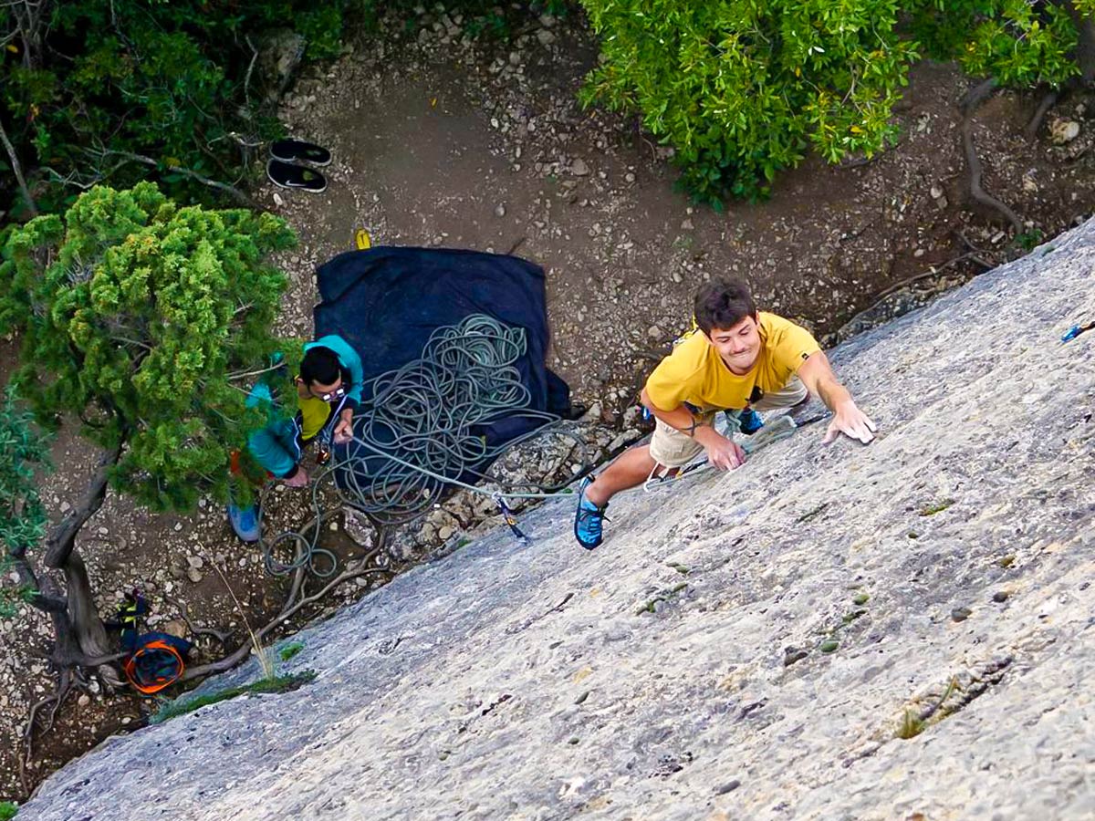 Climbers on guided climbing camp in Margalef