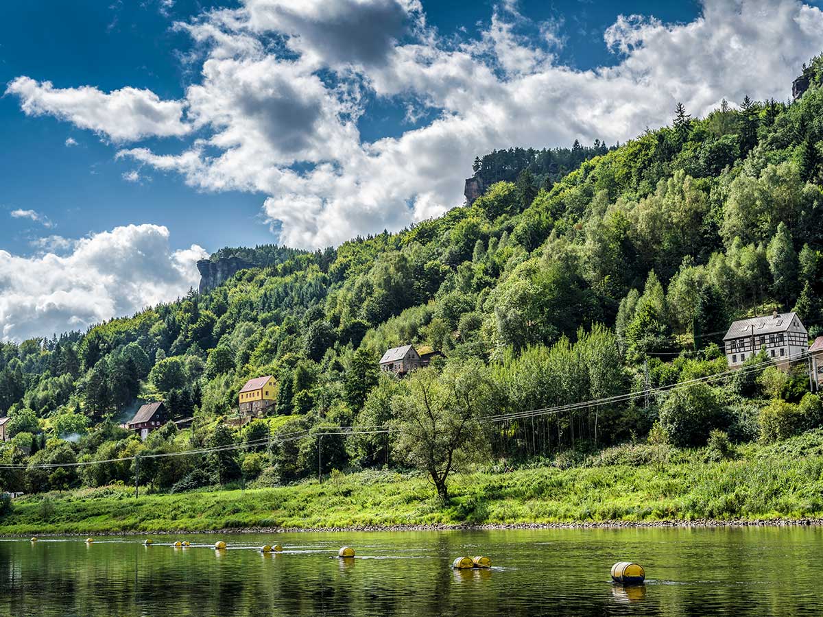 Beautiful villages along the river on Labske Udoli climbing camp