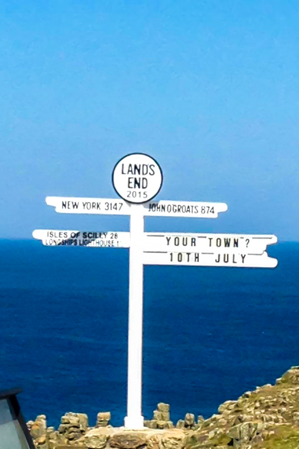 Cornwall Lands End Sign