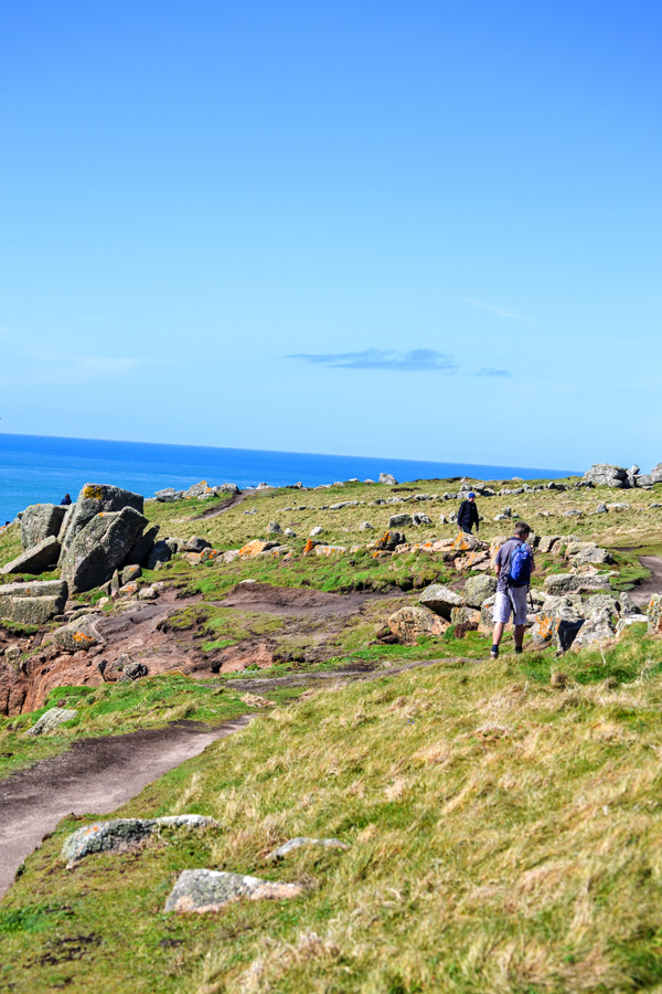 Cornwall walking across cliff tops