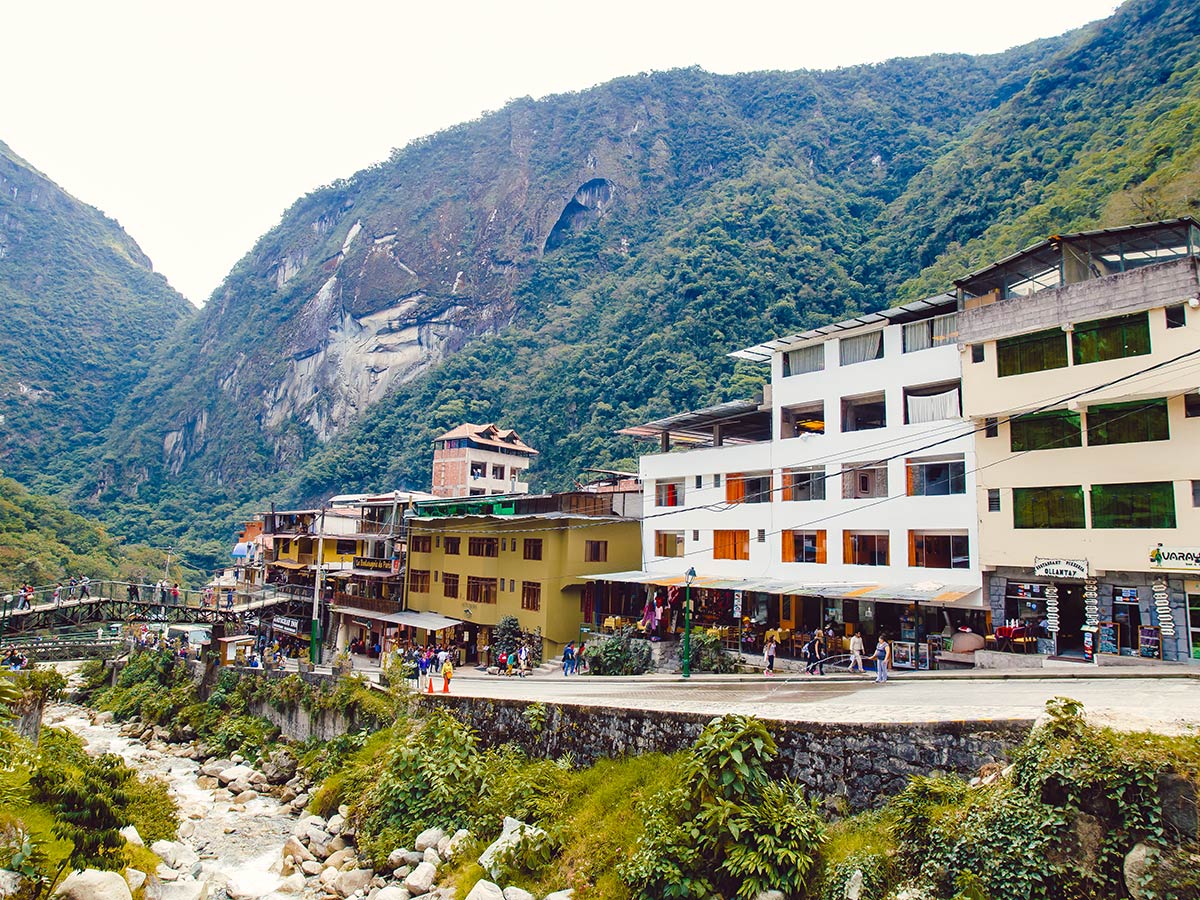 Aguas Calientes village on Salkantay Trek to Machu Picchu in Peru