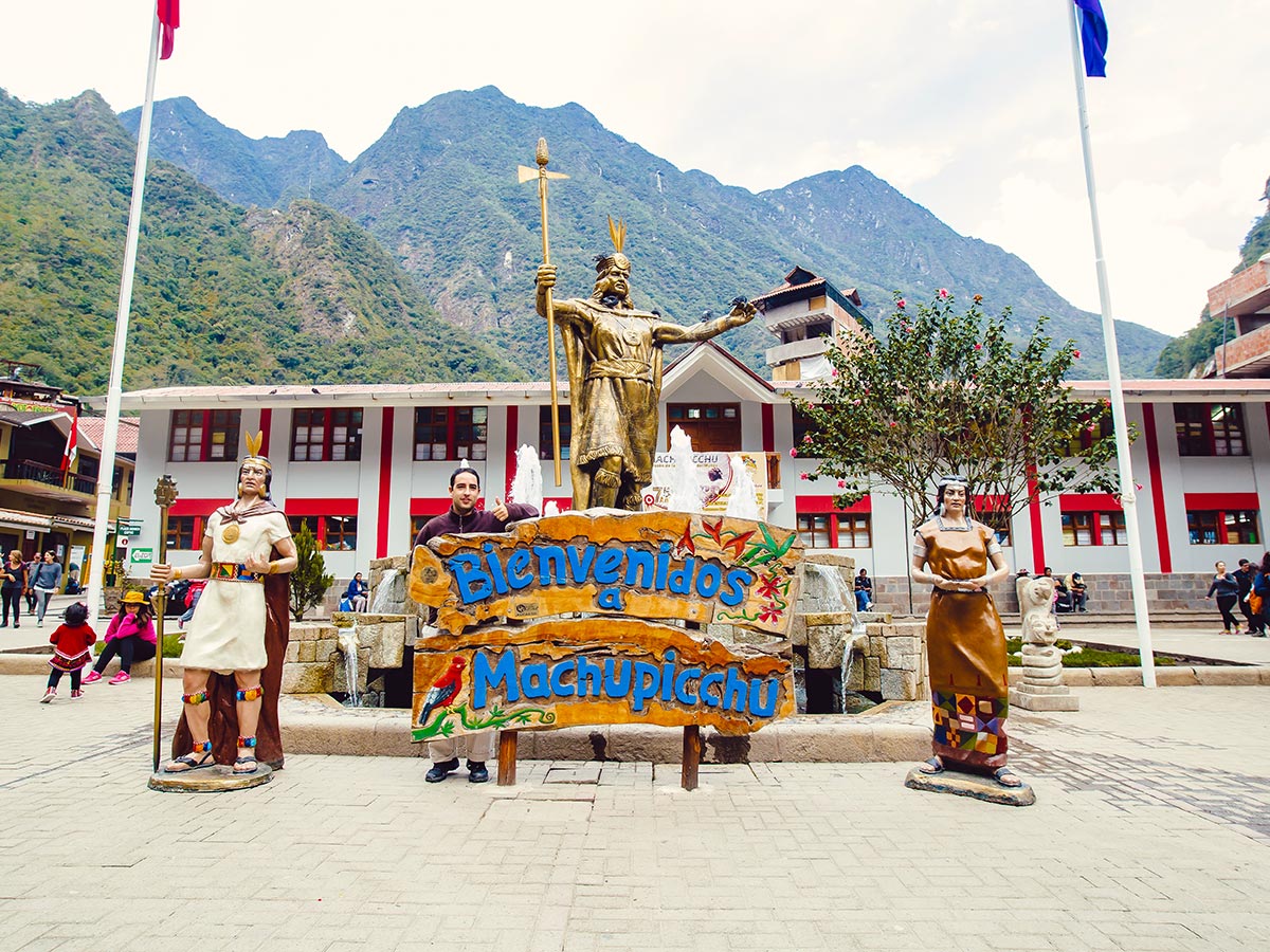 Center of Aguas Calientes on Salkantay Trek to Machu Picchu in Peru