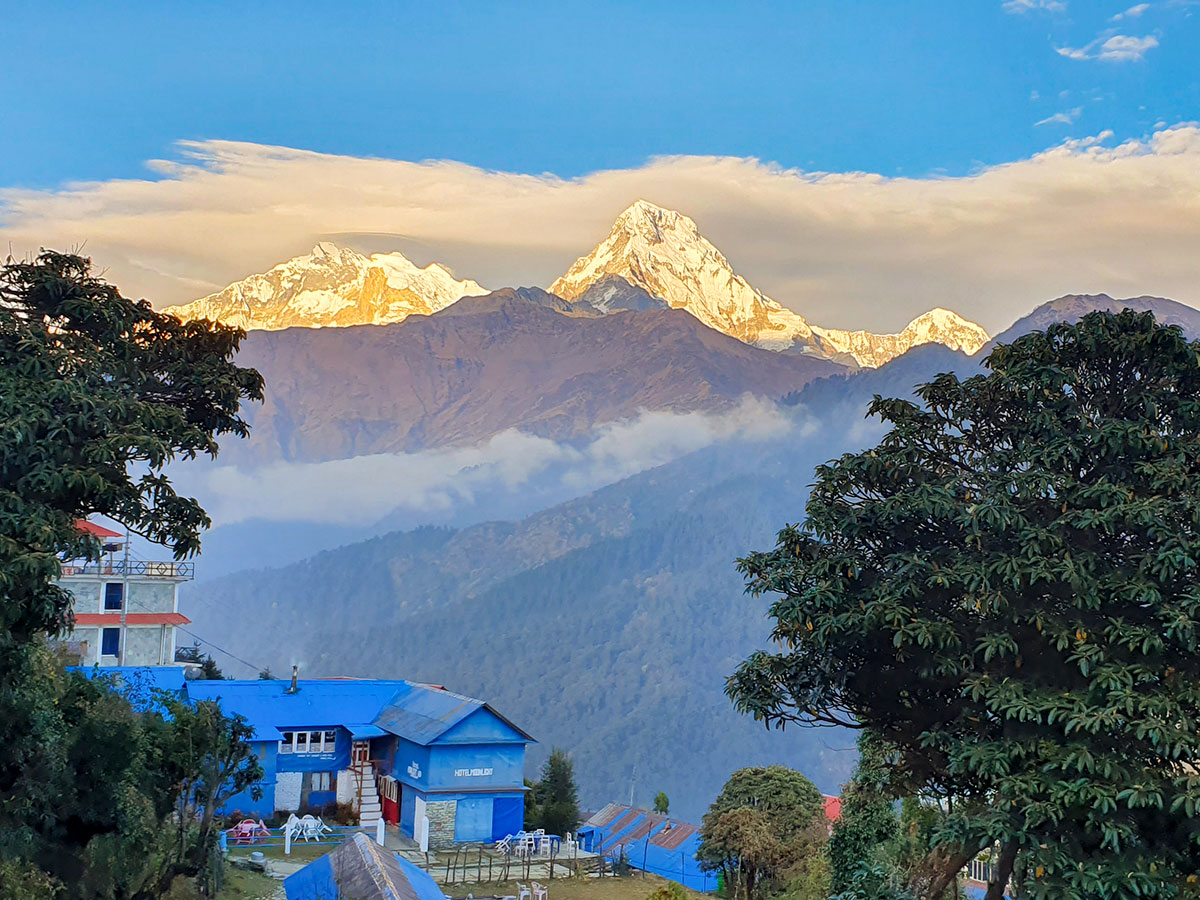 Stunning mountain views on Annapurna and Everest Luxury Lodge Trek