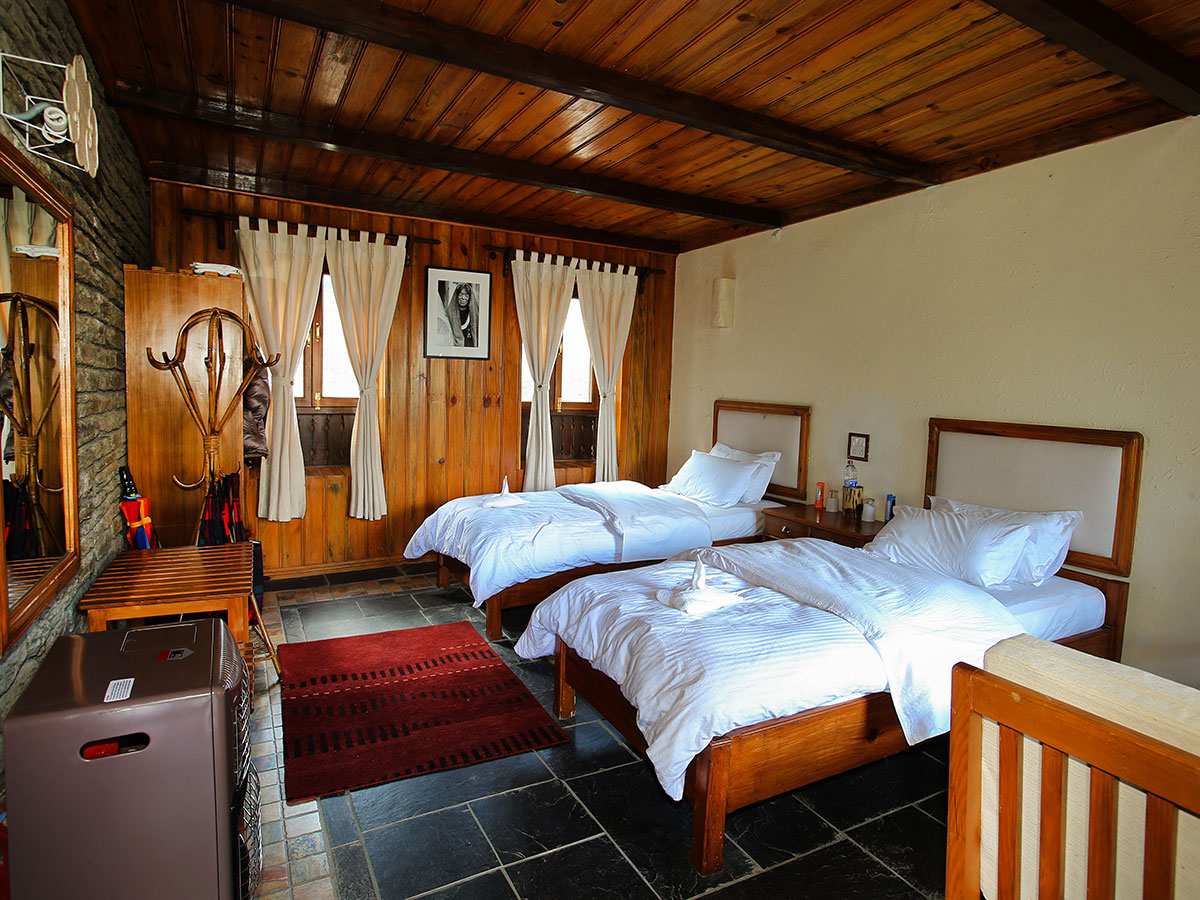 Beautiful room in one of luxurious lodges on Annapurna and Everest Luxury Lodge Trek