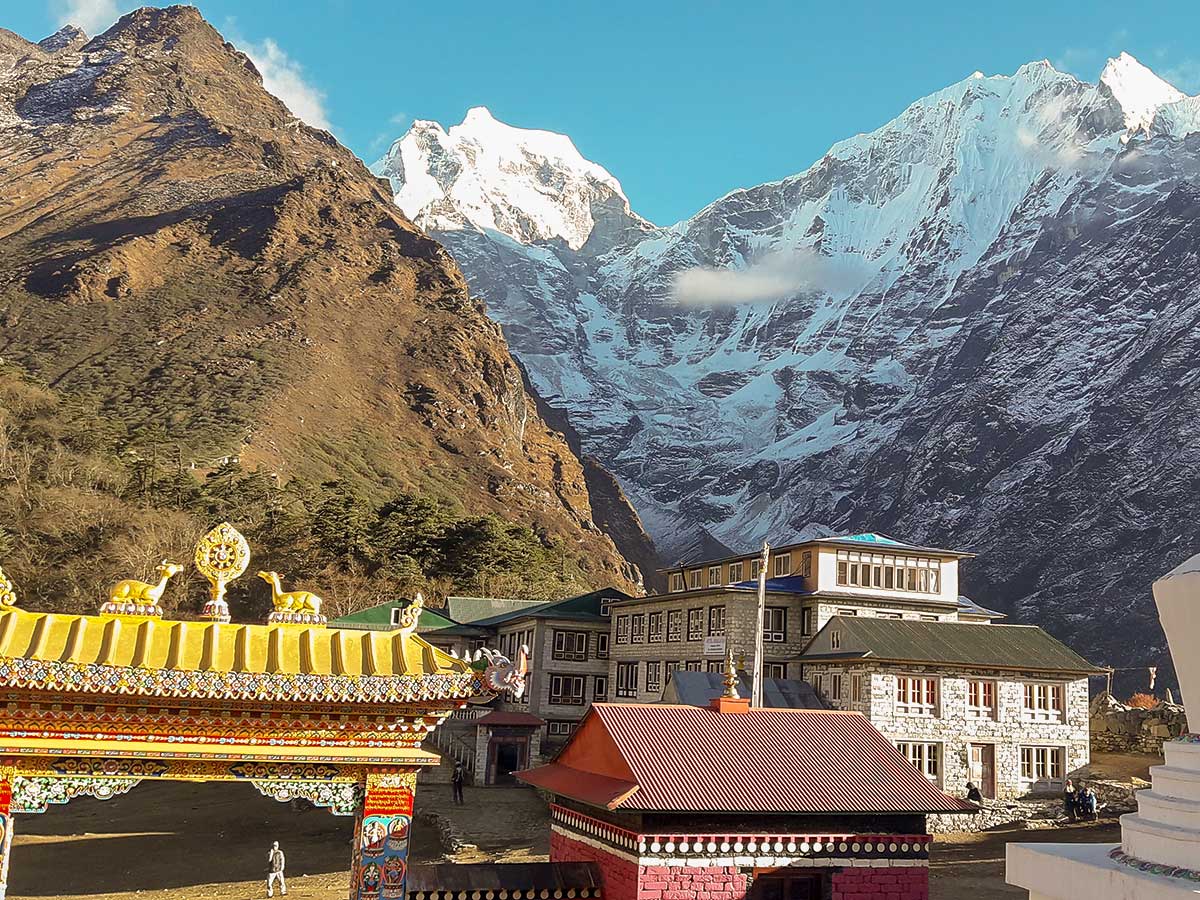 Sherpa village views on Everest Base Camp trek in Nepal