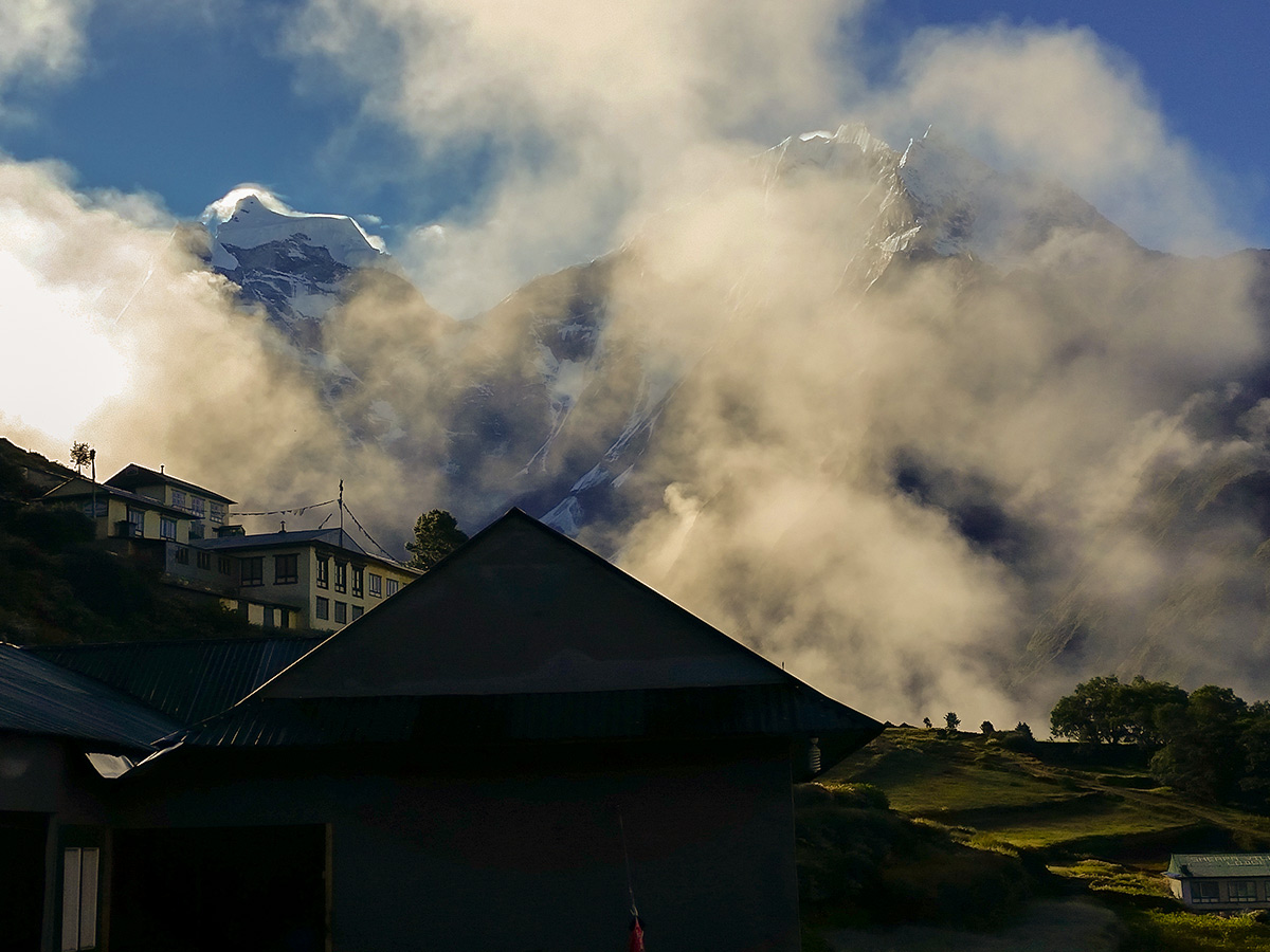 Cloudy day on Everest Base Camp trek in Nepal