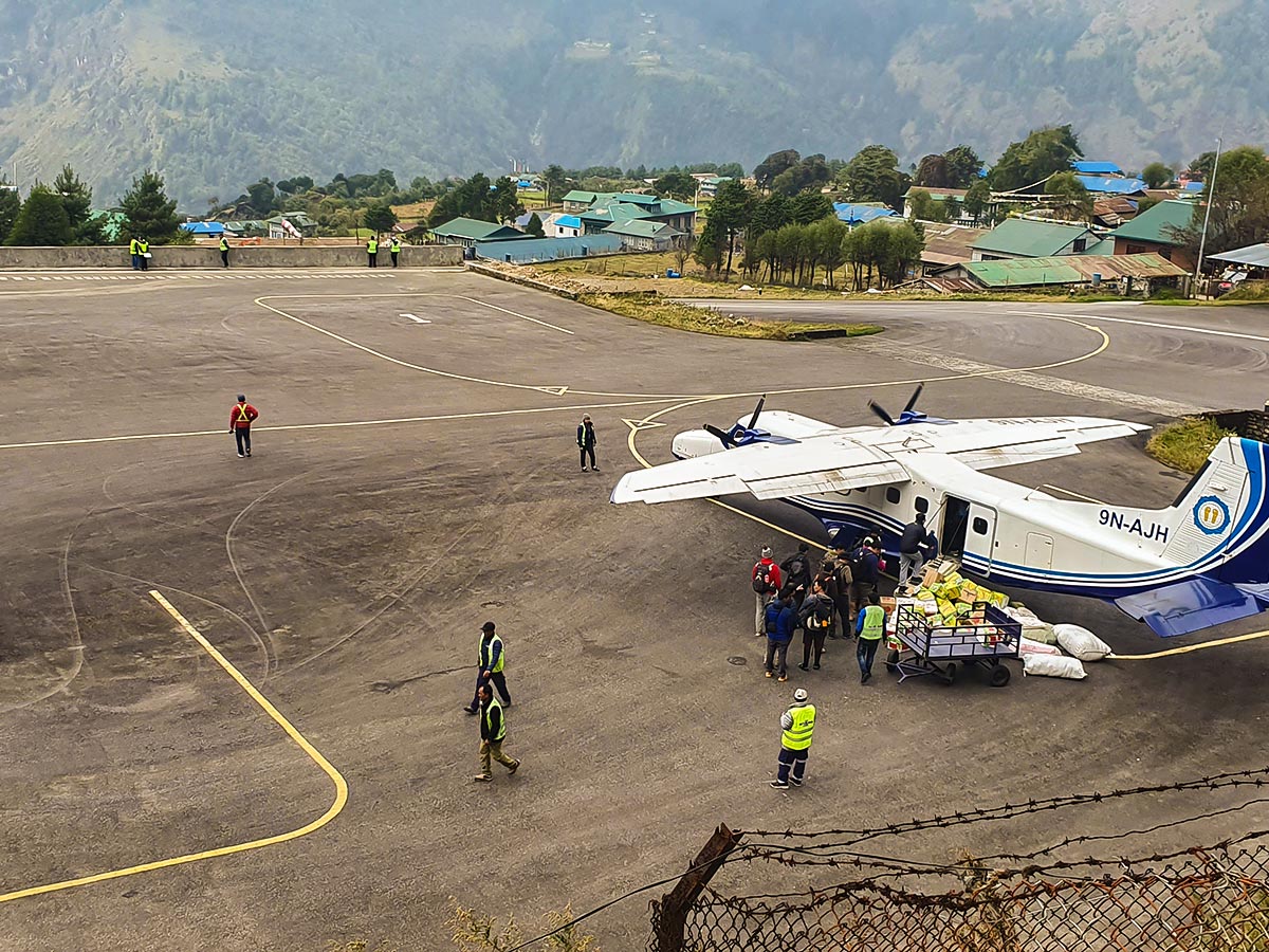 Small ariport on Everest Base Camp trek in Nepal