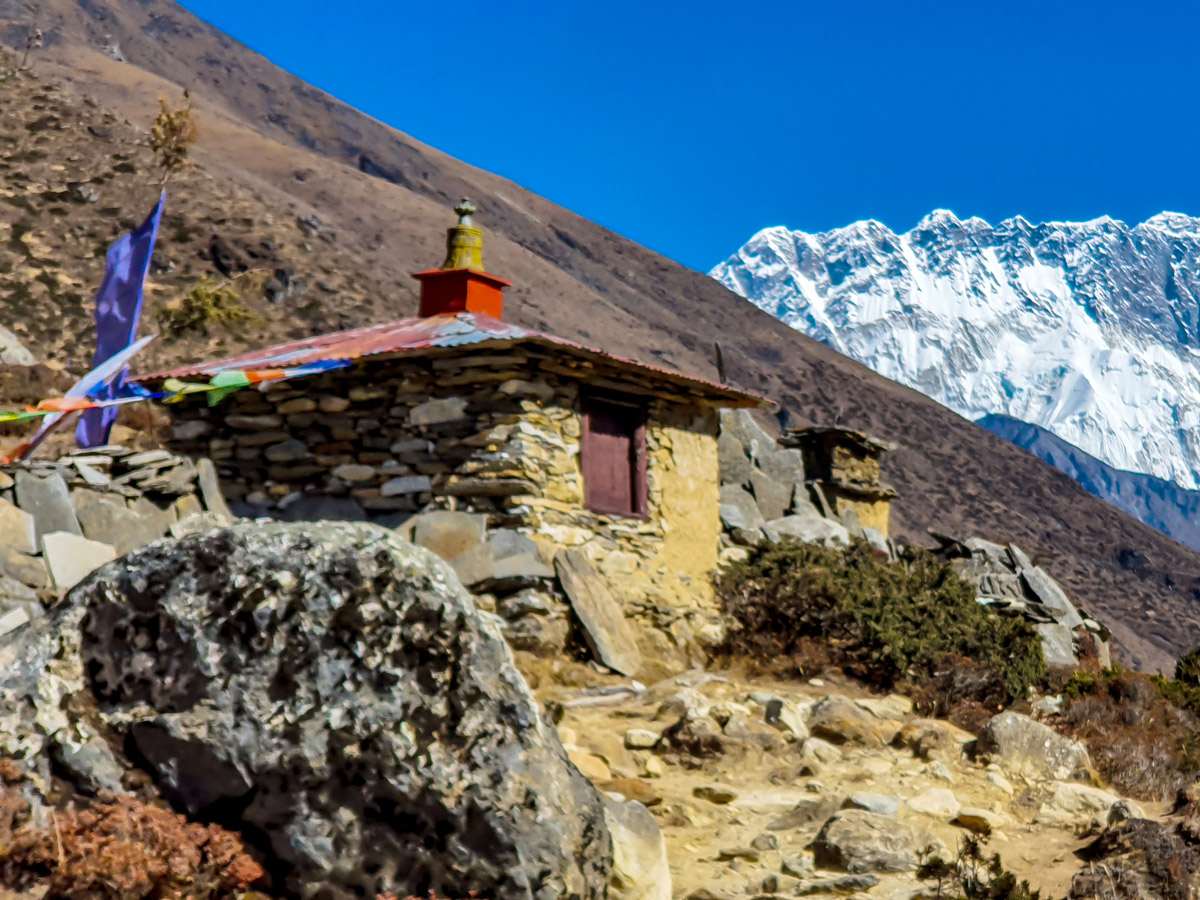 Himalaya mountains on Everest Base Camp and Gokyo Lake trek in Nepal