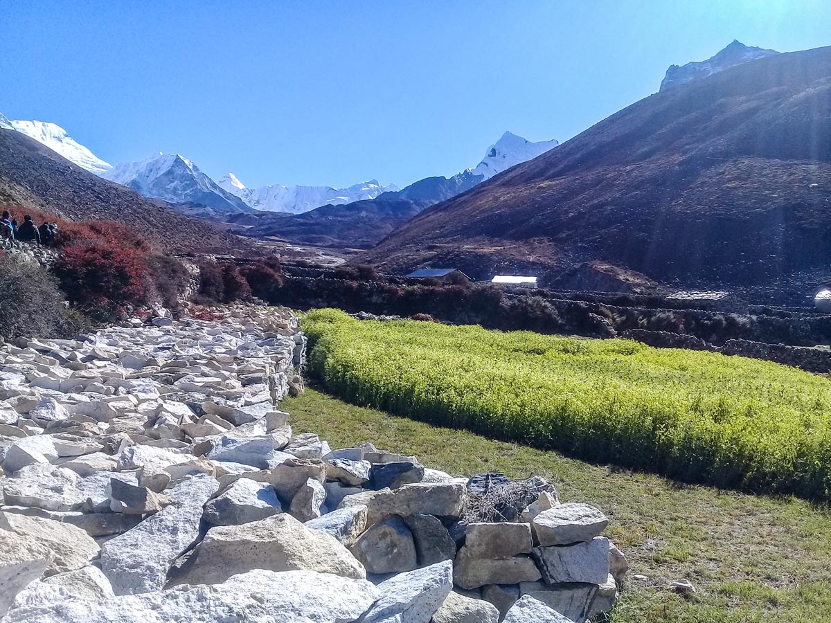 Boulders in the valley on Everest Panorama Trek in Nepal