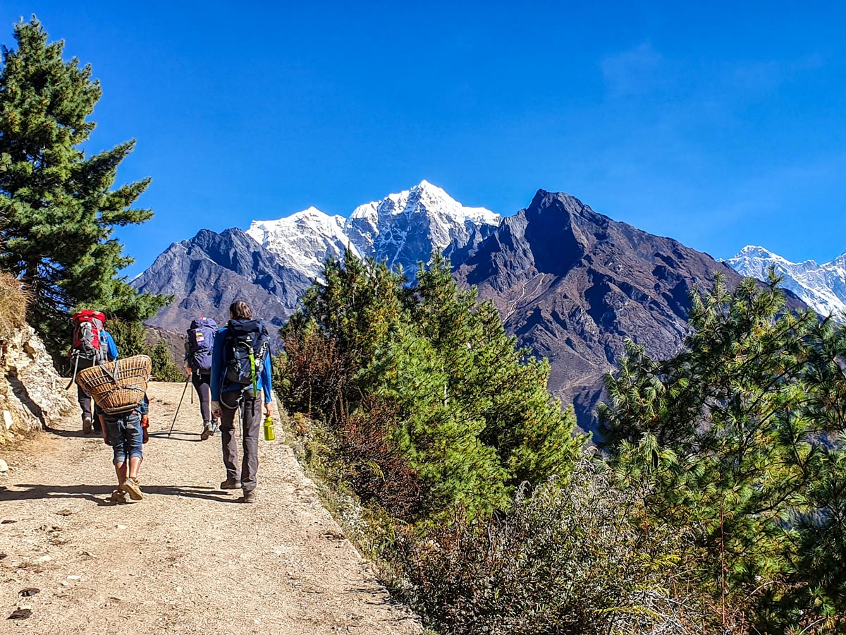 Hikers on Everest Panorama Trek in Nepal