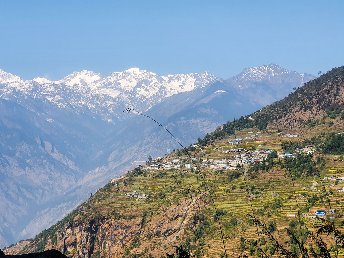 Beautiful mountains surrounding Langtang valley on guided Langtang Trek in Nepal