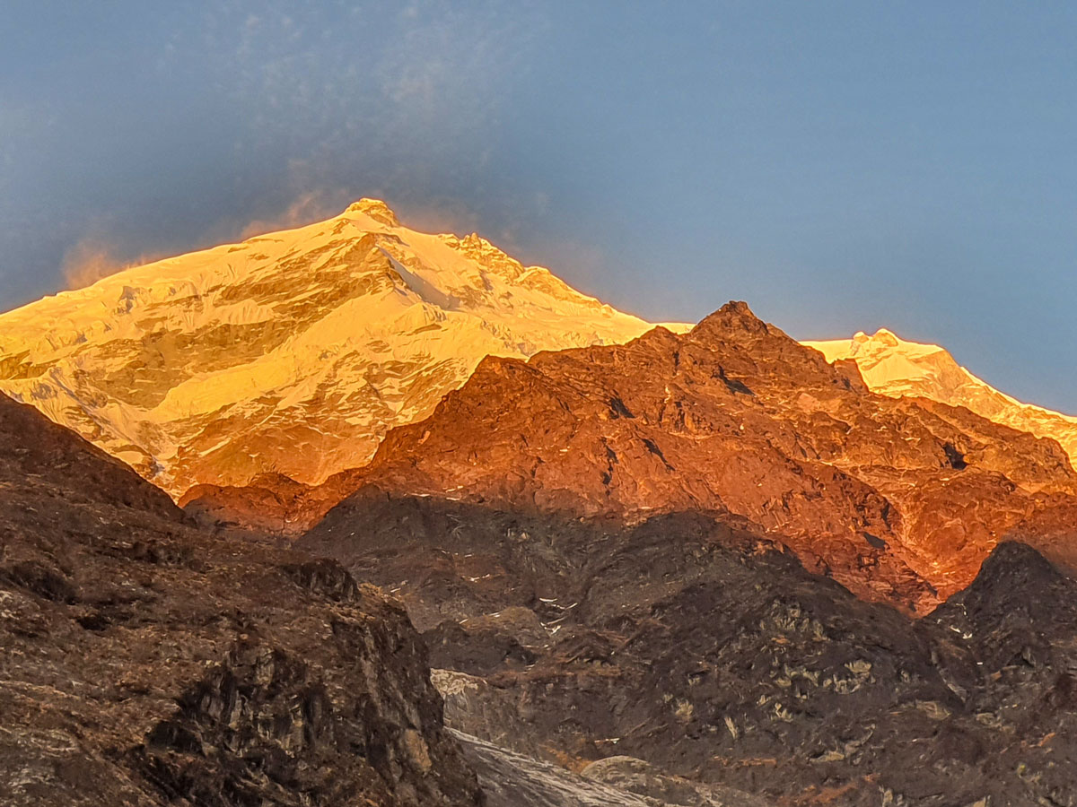 Snowy peaks surrounding guided Langtang Trek in Nepal