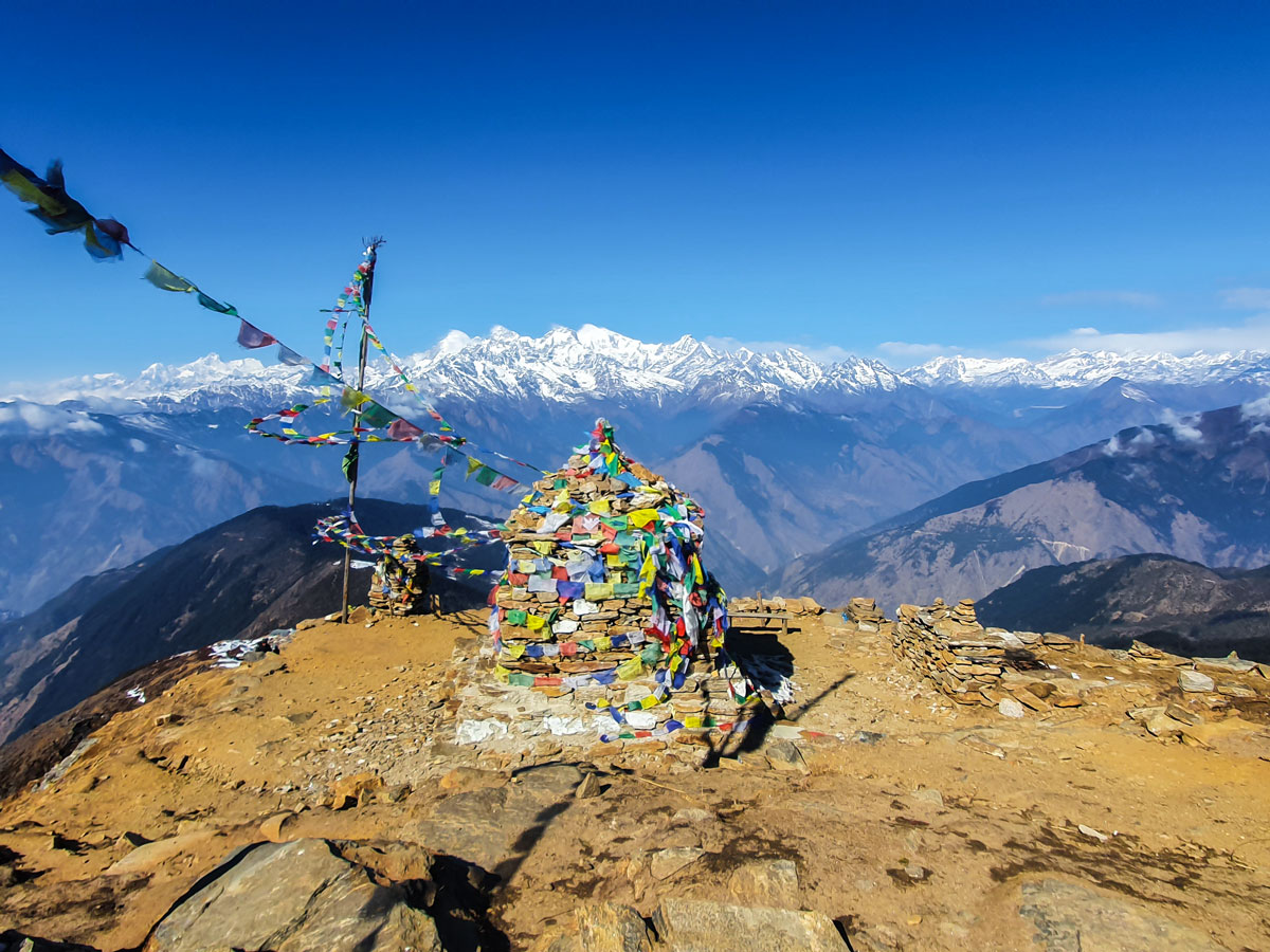 One of beautiful peaks along the trail of guided Langtang Trek in Nepal