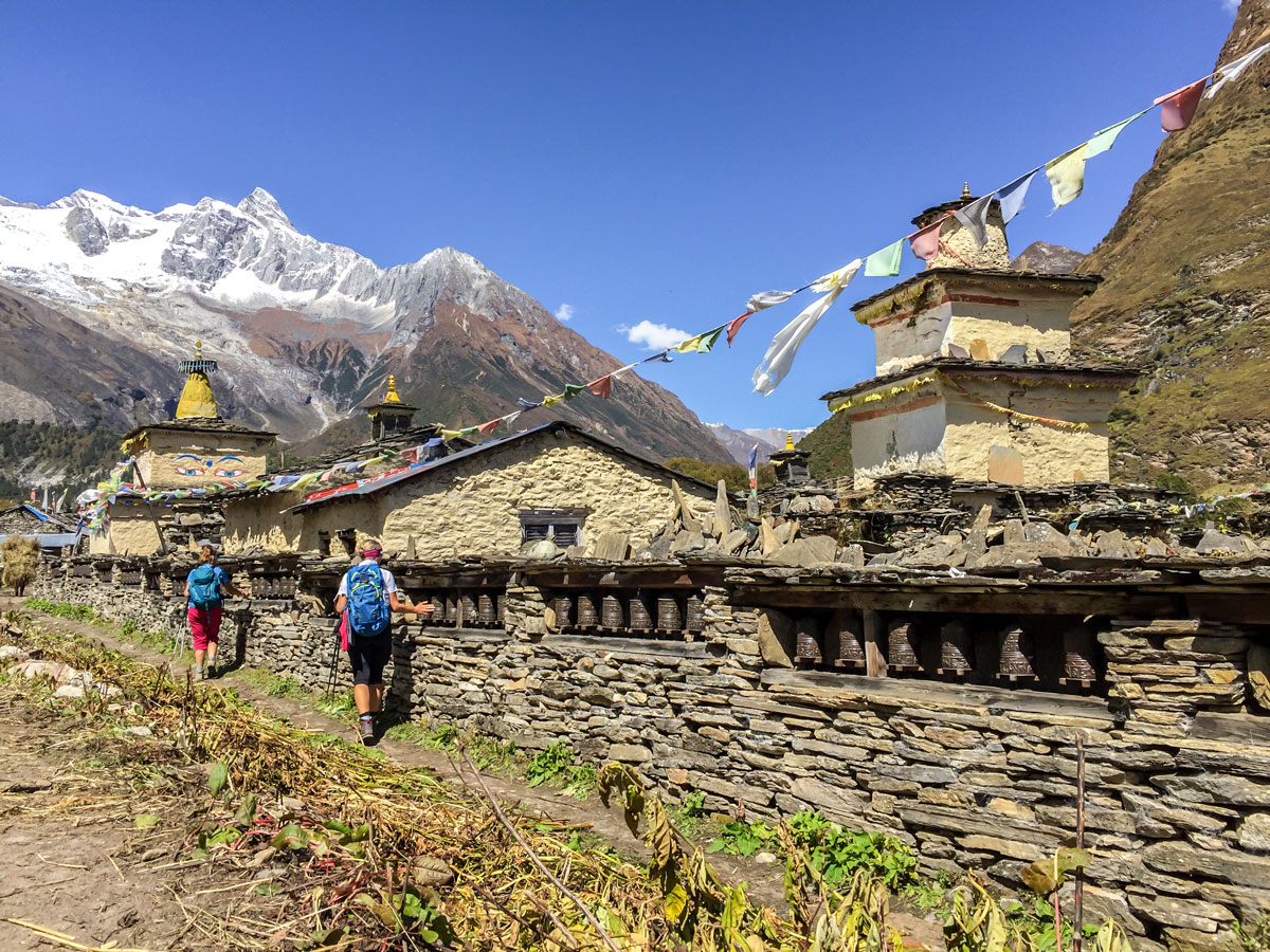Himalayan architecture on Manaslu Circuit trek in Nepal