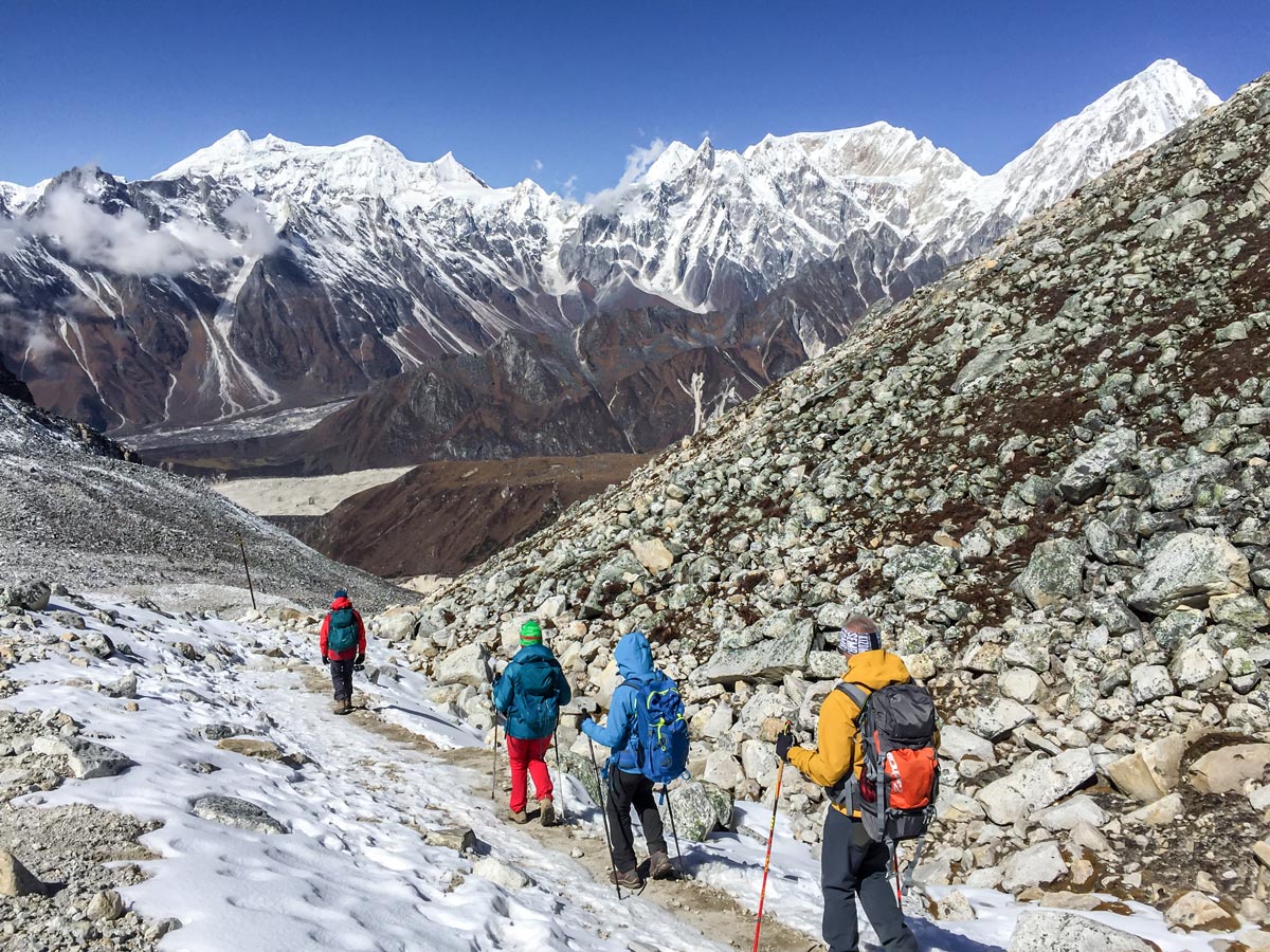 Beautiful mountain scenery on Manaslu Circuit trek in Nepal