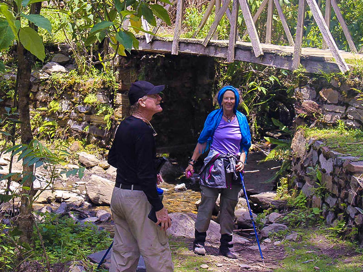 Happy hikers on Choquequirao Trek in Peru near Cusco