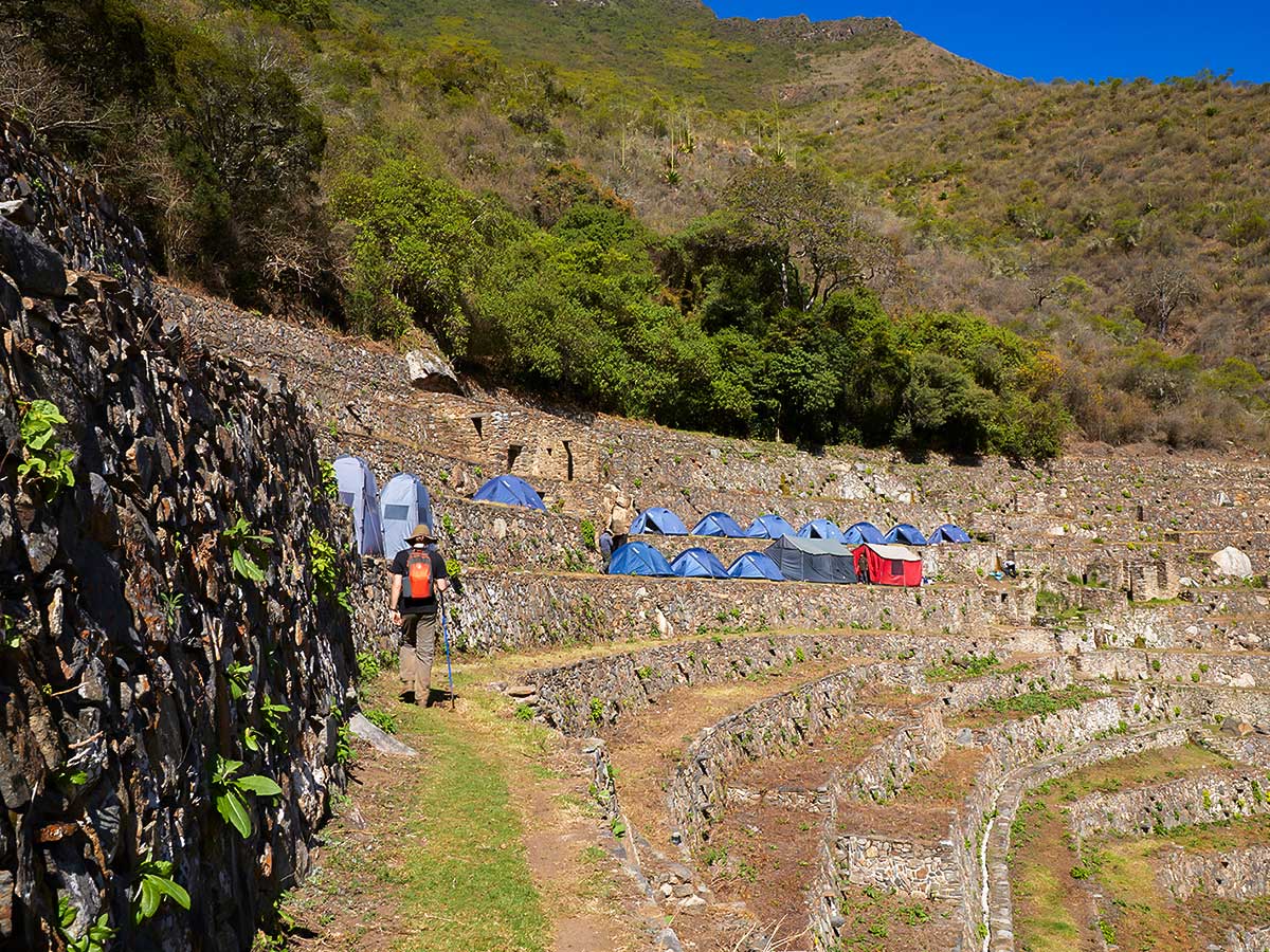 Campsite on Choquequirao Trek in Peru near Cusco