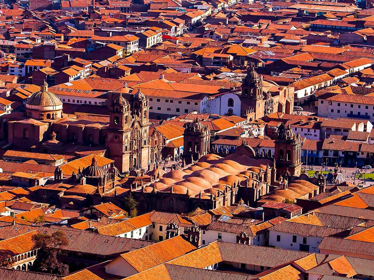 Cusco views on Ausangate Rainbow Mountain and Machu Picchu trek in Peru