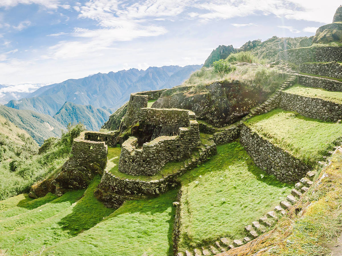 Inca Trail to Machu Picchu is surrounded by beautiful archeological sites