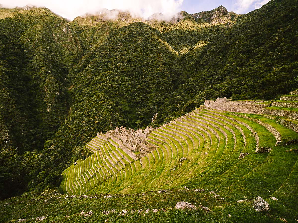 Winay Wayna site on Inca Trail to Machu Picchu near Cusco Peru