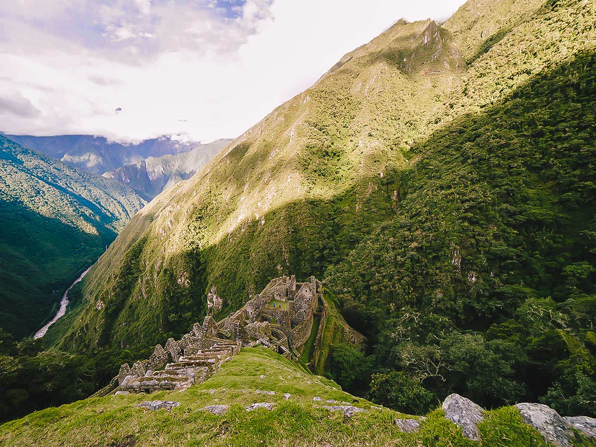 Amazing views on Inca Trail to Machu Picchu near Cusco Peru