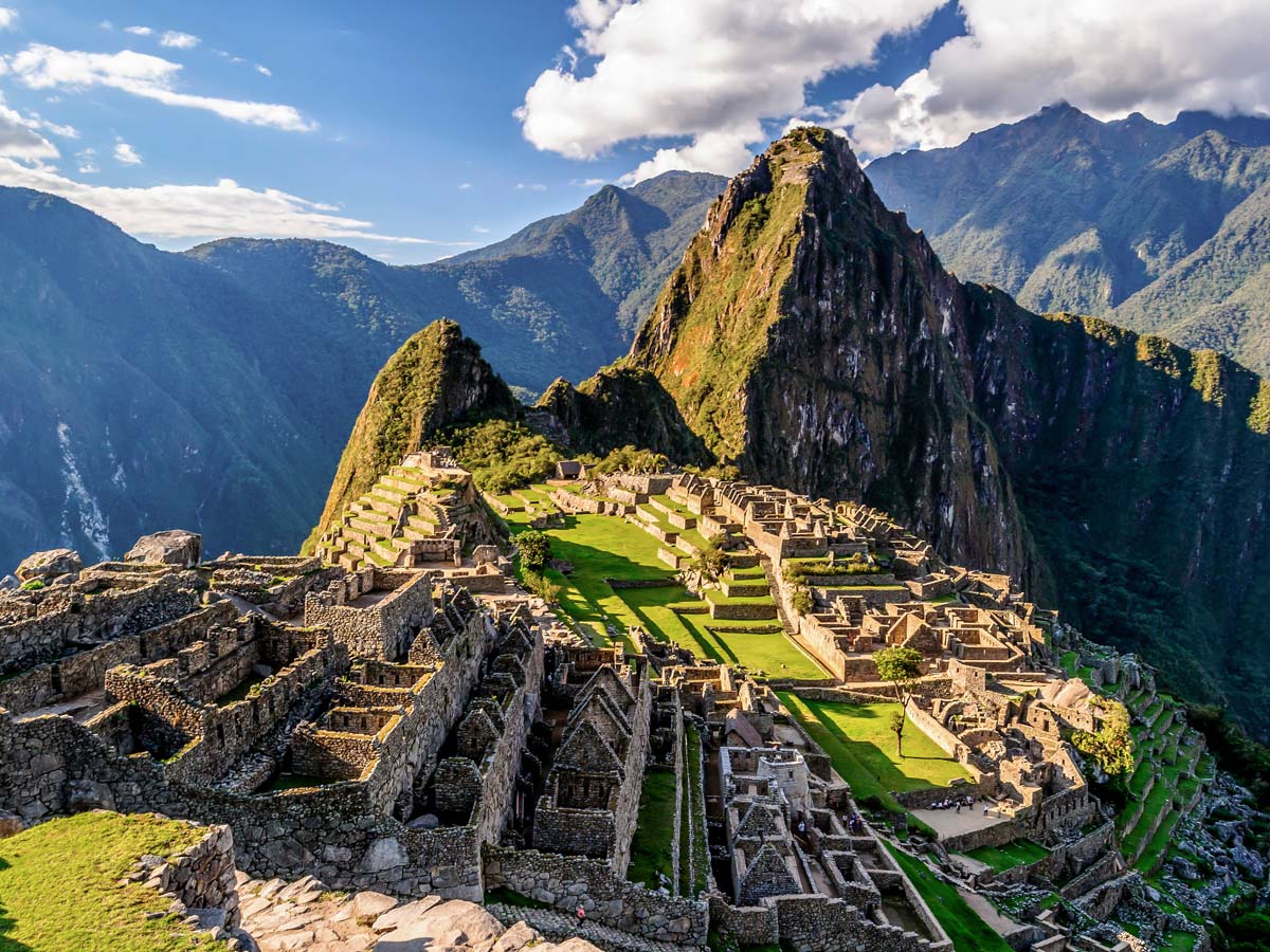 Archeological site of Machu Picchu on Lares Trek to Machu Picchu near Cusco Peru