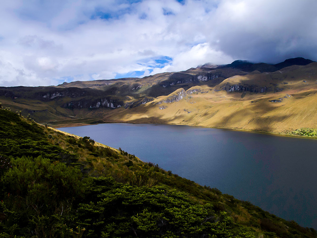 Laguna Del Otun seen in Los Nevados on Los Nevados Trek in Colombia