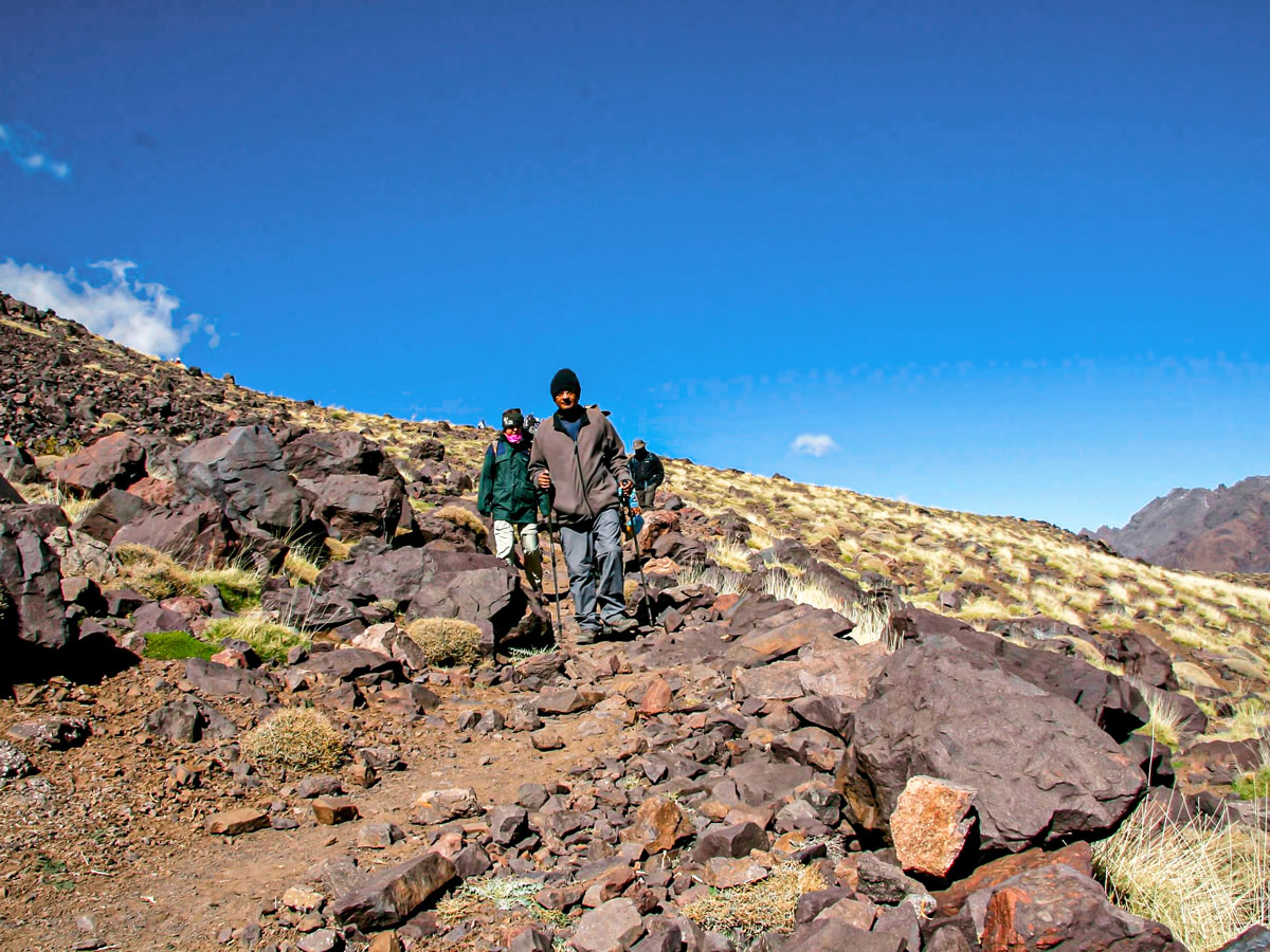 Descending on Mt Toubkal and Desert tour in Morocco from Marrakech