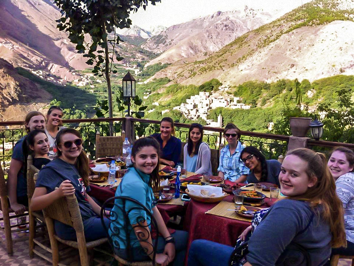 Lunch break on Mt Toubkal and Desert tour in Morocco