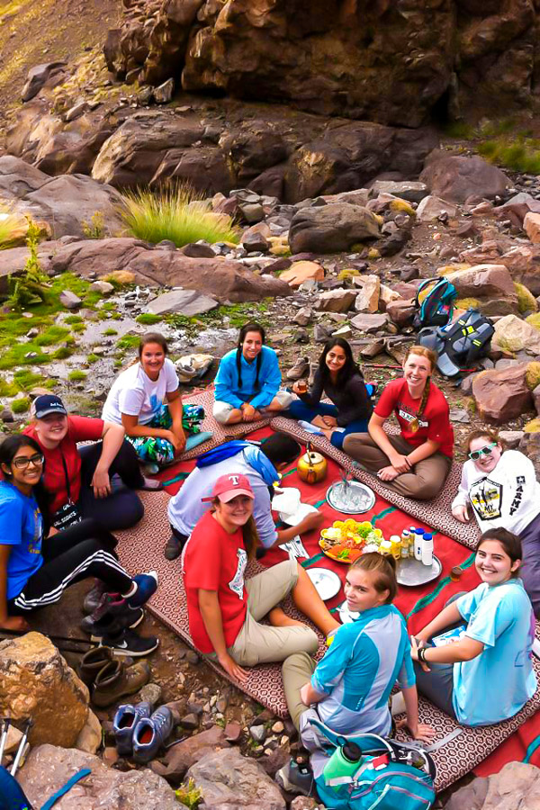 Picnic on Mt Toubkal Trek in Atlas Mountains Morocco