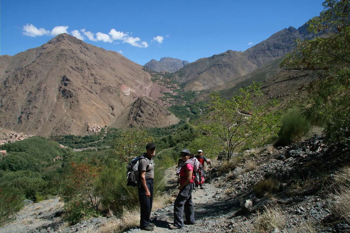 Beautiful views of the Atlas Valley on guided trekking tour to Atlas Valley from Marrakech Morocco