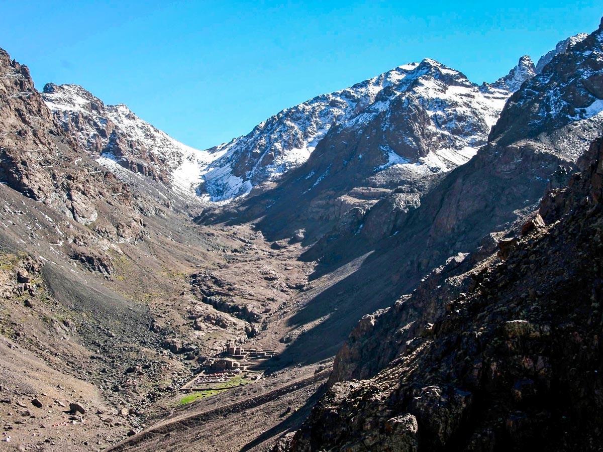 Beautiful valley on Mt Toubkal Circuit Trek in Morocco