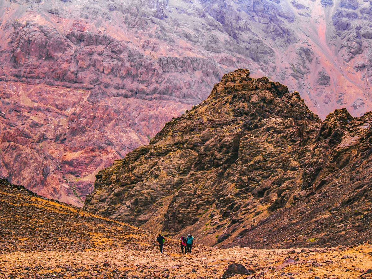 Mt Toubkal Circuit Trek in Morocco rewards with beautiful views of surrounding Atlas mountains