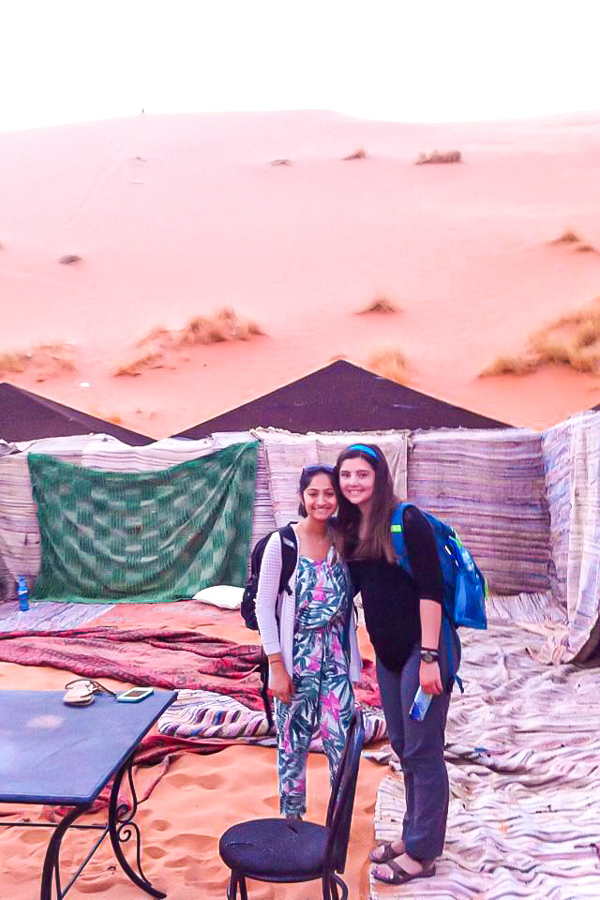 Meeting with locals along the trail on Merzouga Overland Tour in Morocco