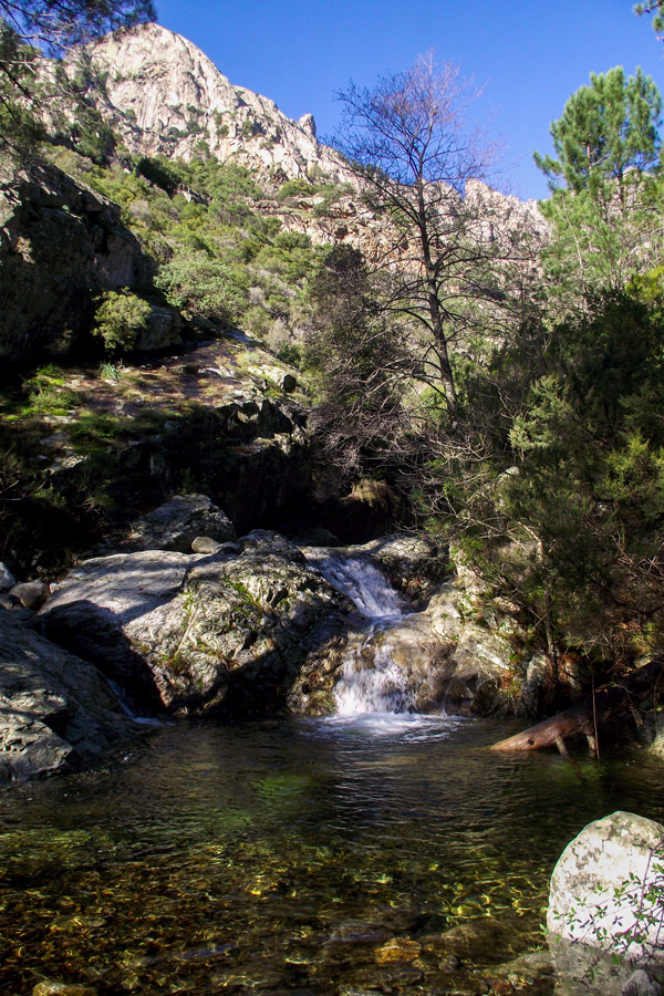 Restonica Gorges seen on the guided Corte and Calvi trek in Corsica Island France