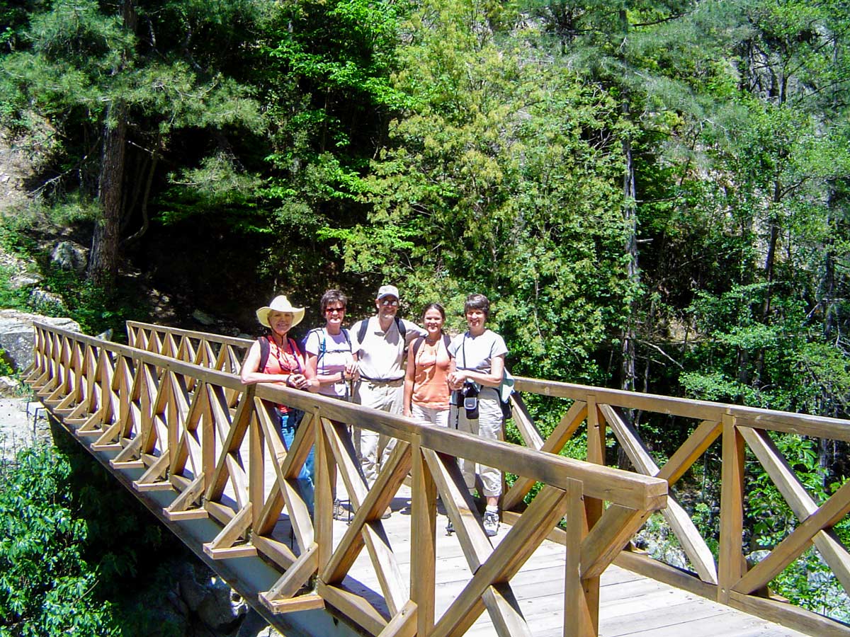 Group of happy hikers on CorteCalvi trek in Corsica